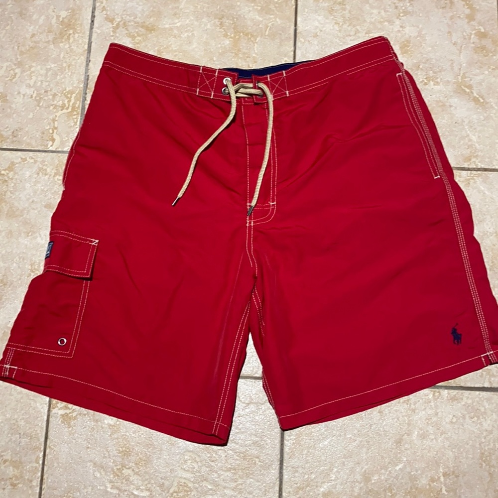 Men’s Ralph Lauren Polo swim trunks.
